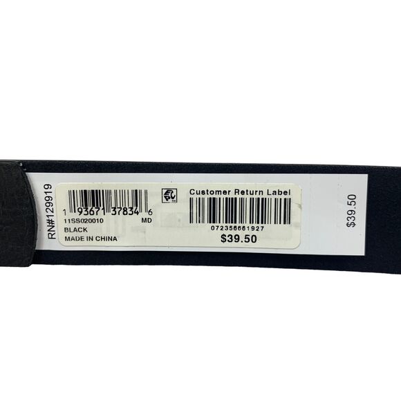Sun + Stone Mens Faux Leather Textured Belt Black M 34-36 - Picture 3 of 4
